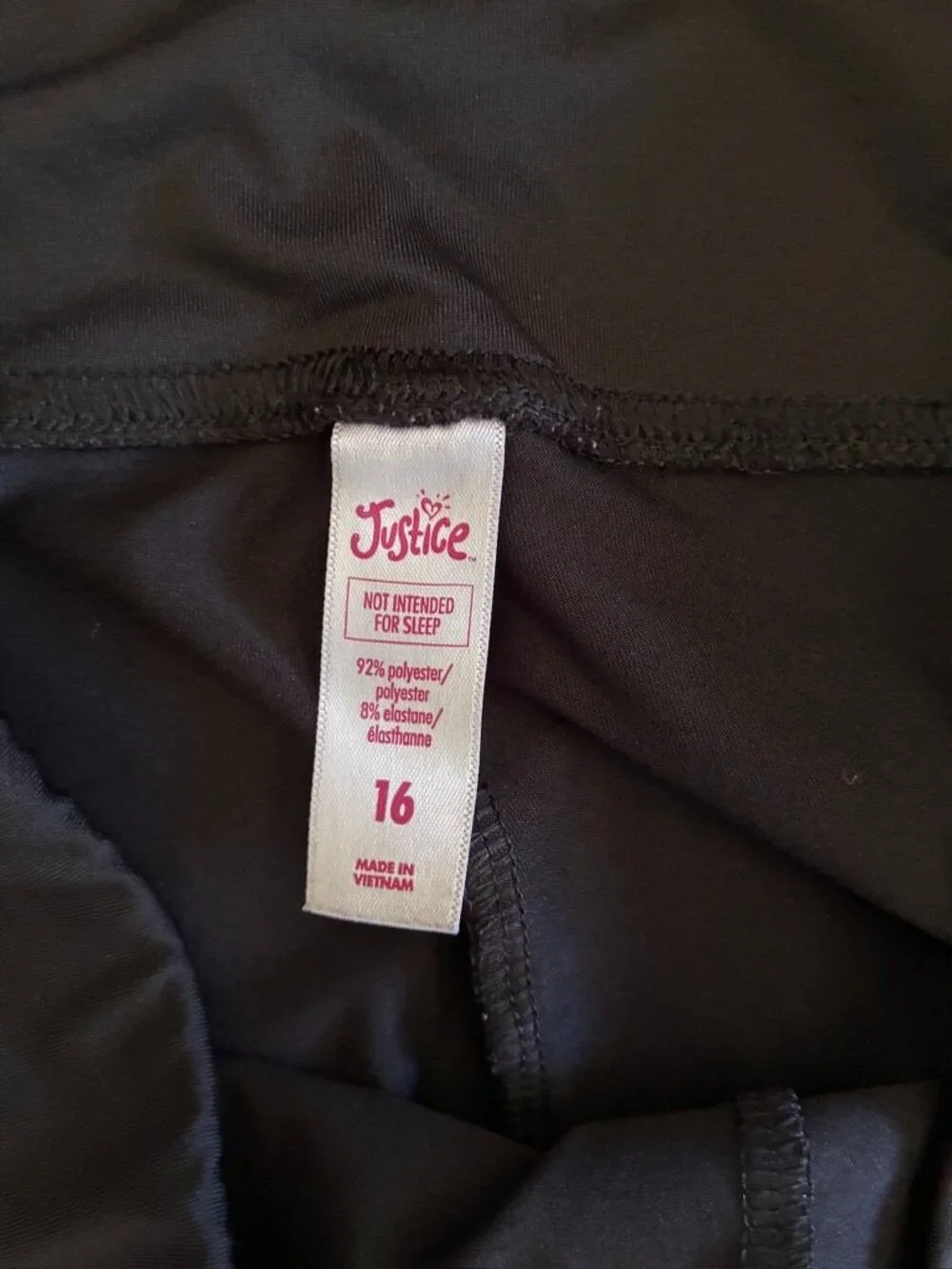 Justice Girls Black Rhinestone Burst Performance Leggings Size 16